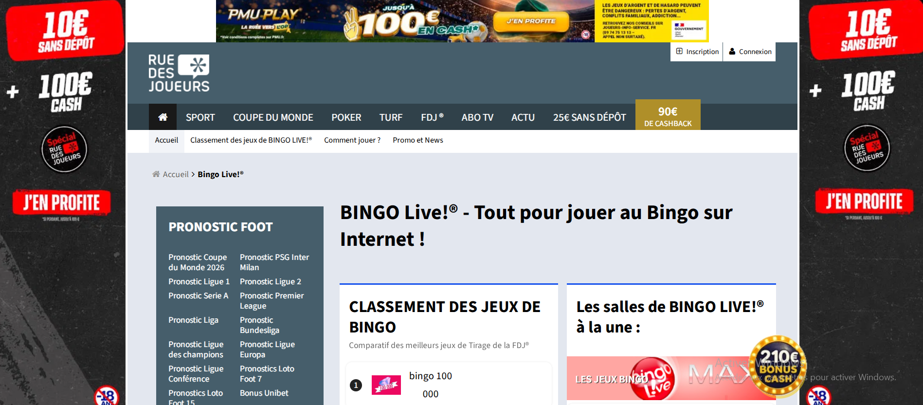 Quel est le montant du bonus Bingo Live ?